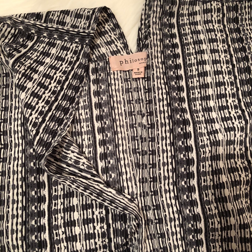 Philosophy baggy tunic in checkered stripes Sz S - Picture 4 of 6